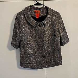 Tori Burch.  Gorgeous Suit. Amazing fabric with Gold.  Size 6. Mint Condition.